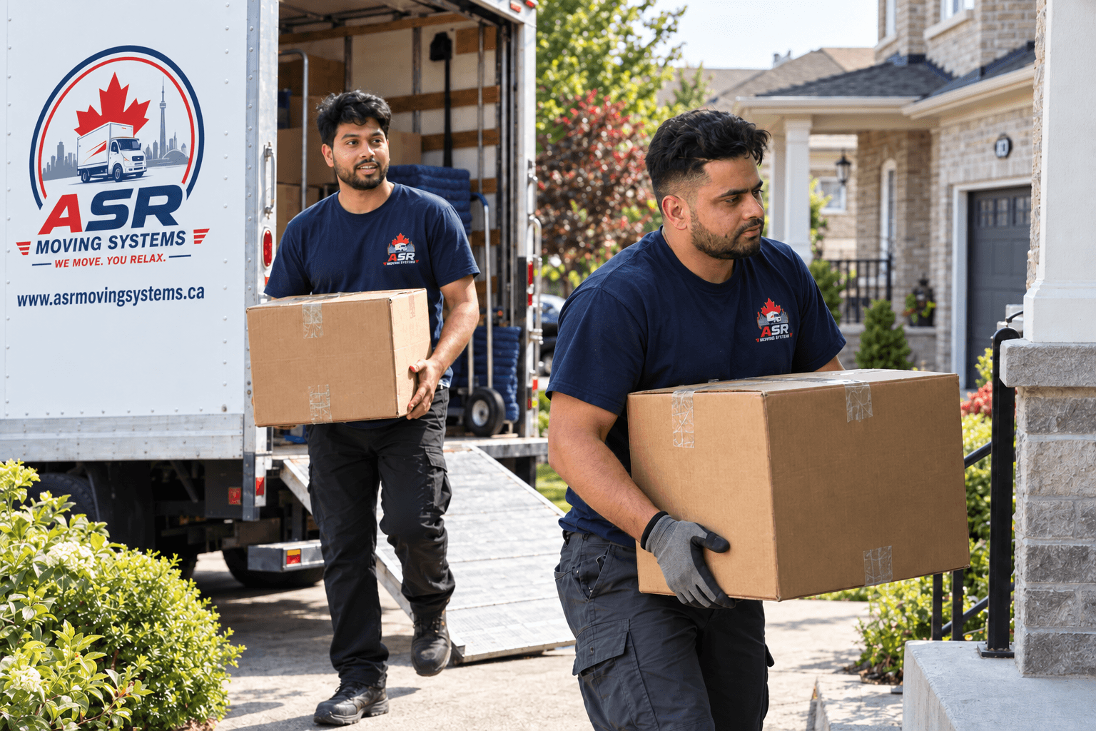 ASR movers protecting furniture during a home move